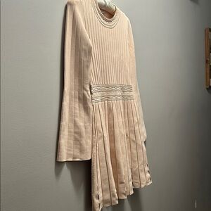 Sandro Paris pleated knee length dress with flare arms